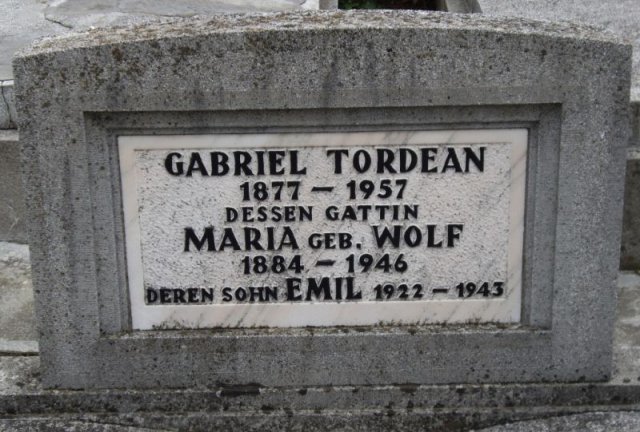 Tordean Gabriel 1877-1957 Wolf Maria 1884-1946 Grabstein